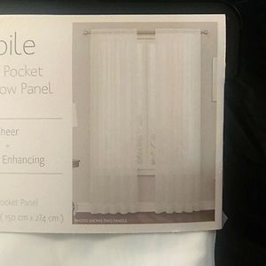 Voile rod pocket window sheer- 2pc.